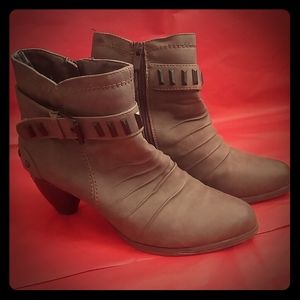 Gray ankle boots